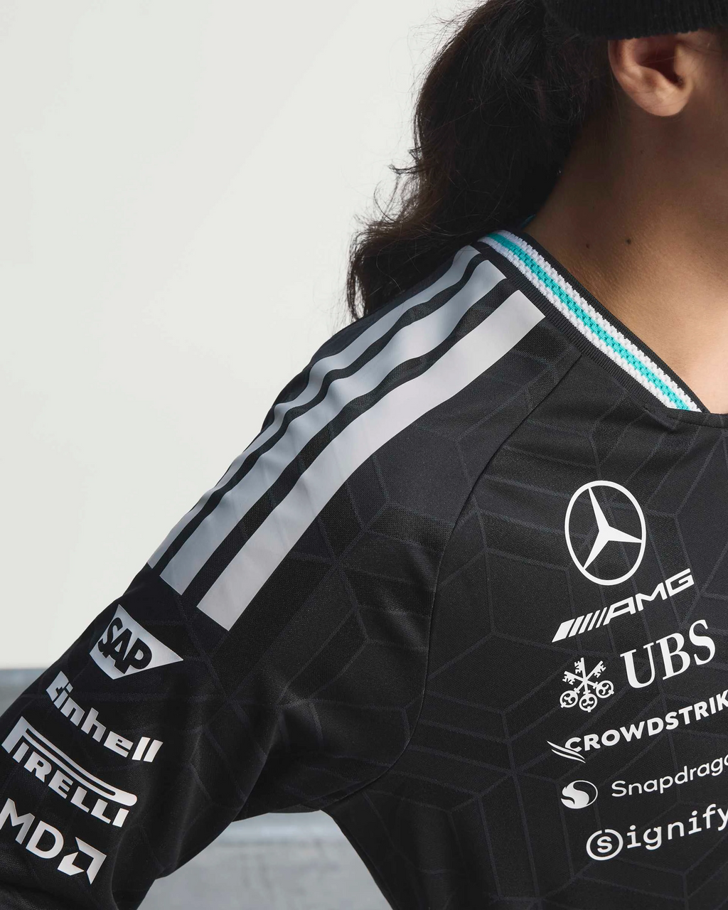 Playera Manga Larga Authentic Mercedes AMG Petronas Oficial 2026