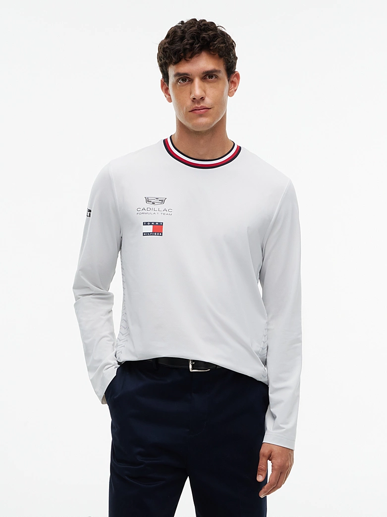 Playera Manga Larga Blanca Team Cadillac Oficial 2026